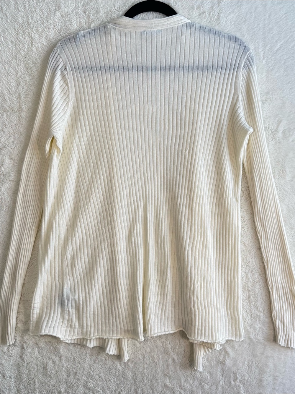 J. Mclaughlin Open Ribbed Knit Cardigan Women’s Small Ivory Minimalist Coastal - Picture 5 of 8
